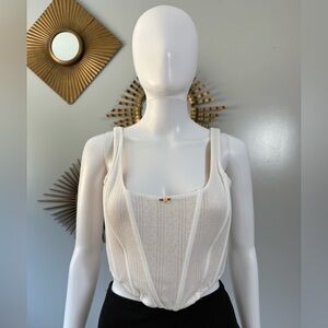 With Jean - White Cindy Corset Top